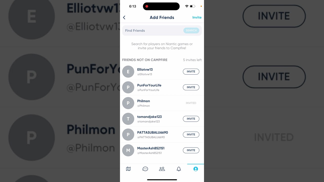 How to invite/add friends in Niantic Campfire app?