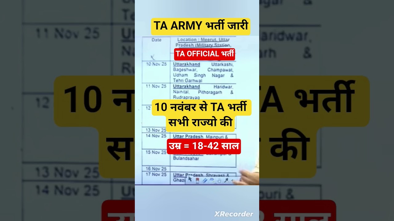 TA ARMY BHARTI 2025 TA ARMY NEW VACANCY 2025 #shorts #tabharti #taarmybharti2025 #trending #army #ta