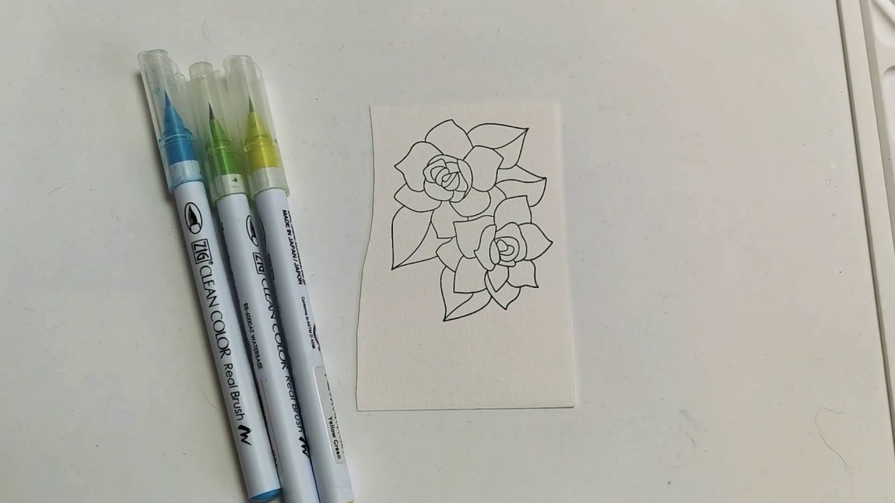 Første Zig vandfarve video - zig clean color real brush