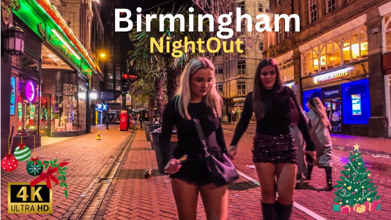 Birmingham NightOut 2024 ✨ From New Street to Broad Street 🎄 | 4K