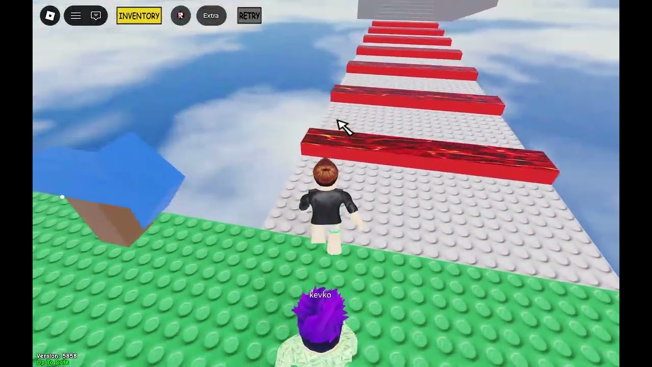 Playing roblox hardest obby.