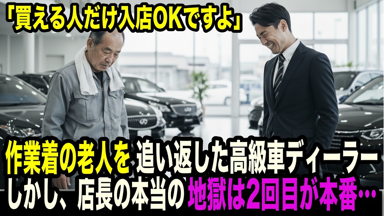 「買える人だけ入る店です」作業着の老人を門前払いした高級車ディーラー。しかしその直後、店長は“二度”絶望する