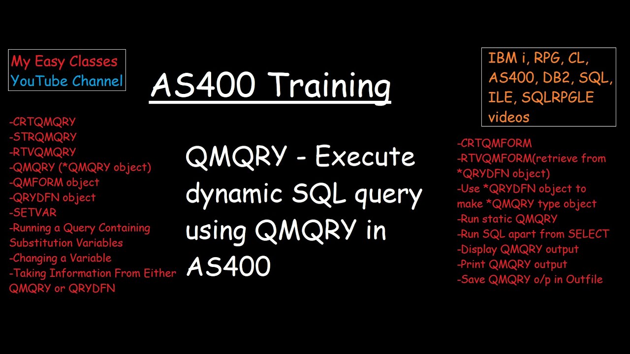 QMQRY — Управление запросами в AS400 — Выполнение динамического SQL-запроса с использованием QMQR...