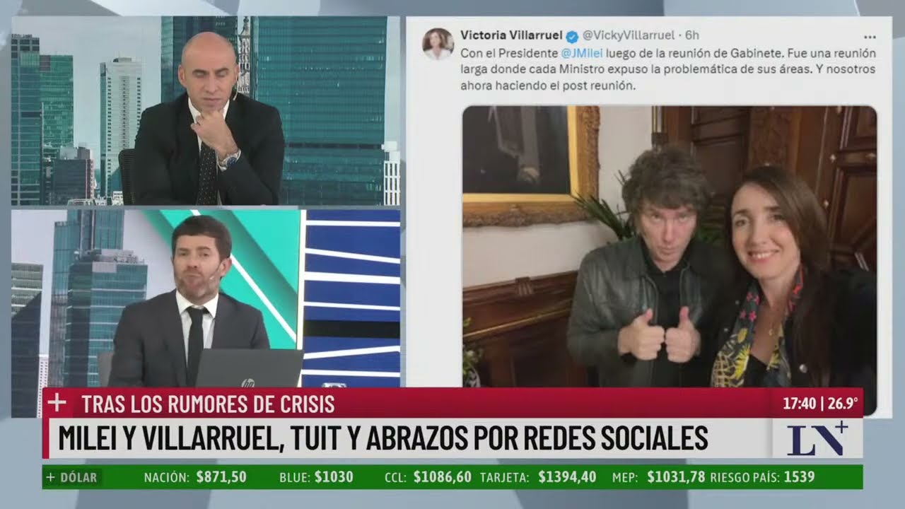 Milei y Villarruel a los abrazos por redes sociales