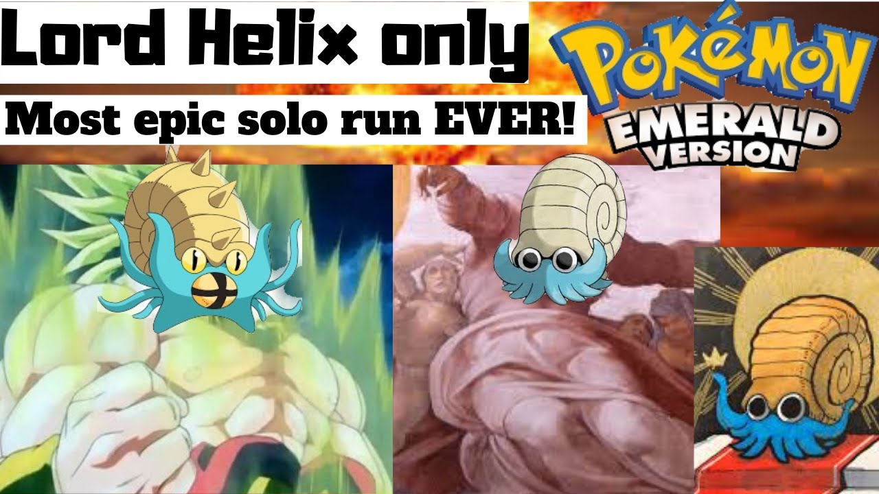 Most epic solo run EVER? Can you beat pokemon Emerald with only Lord Helix (Omanyte)? Full Video