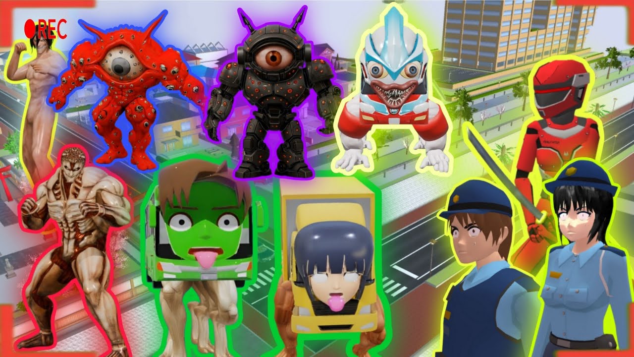 Yuta Mio Panik😱 CCTV Merekam Pasukan Anomali Bus Yuta Menghancurkan Kota|| Sakura School Simulator