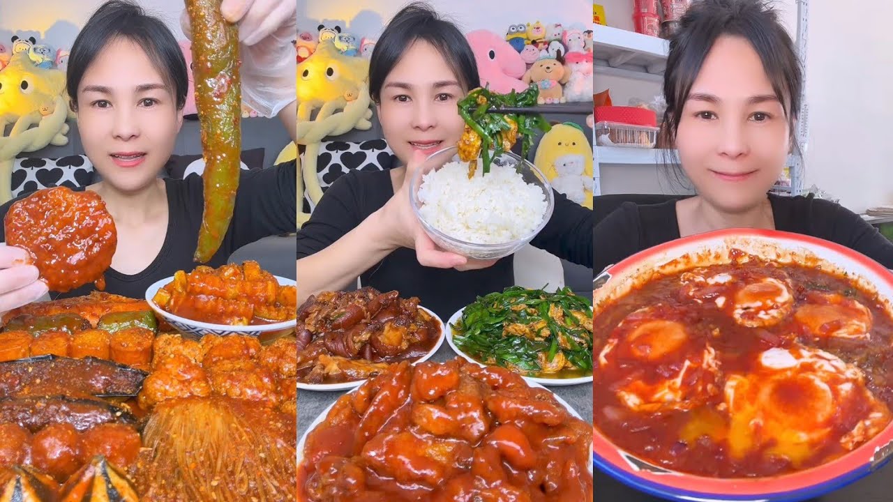 Mukbang Challenge : Eating Spicy 🔥🥵 noodles 🍜 fried tendon noodles rachang #food #mukbang #meat
