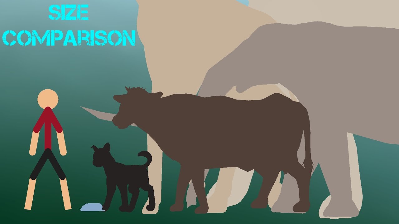 Cenozoic Creatures Size Comparison