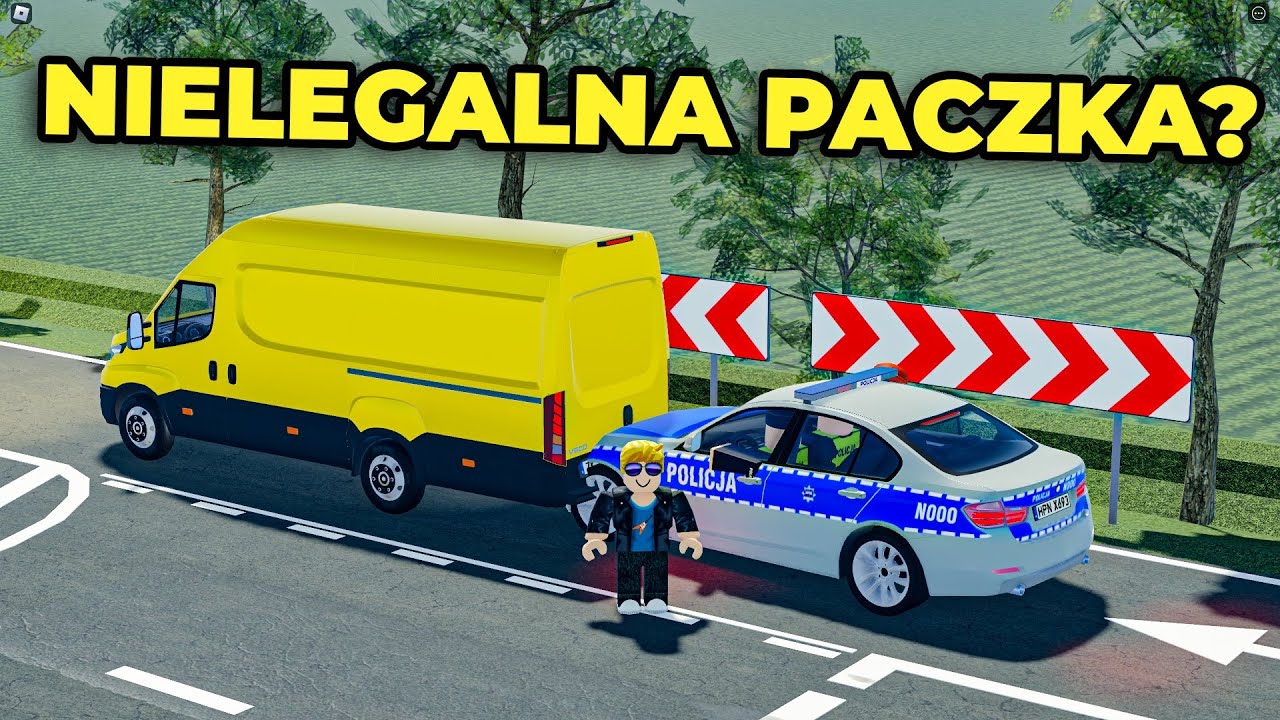 POLICJA ZATRZYMAŁA NAS PRZY ROZWOŻENIU PACZEK w PCD - Hogaty i Bartek w Roblox - Polish Car Driving