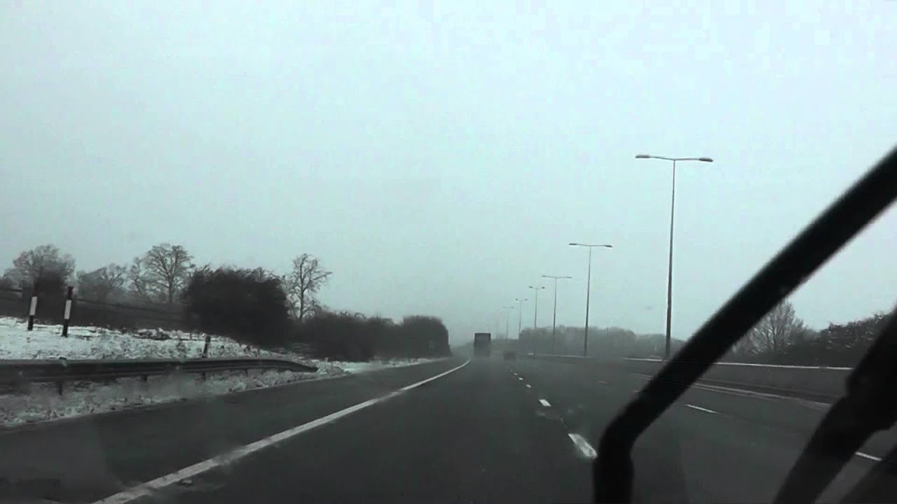 Driving On The M5 Motorway From J7 (Worcester South) To J4A (M42), England 20th January 2013