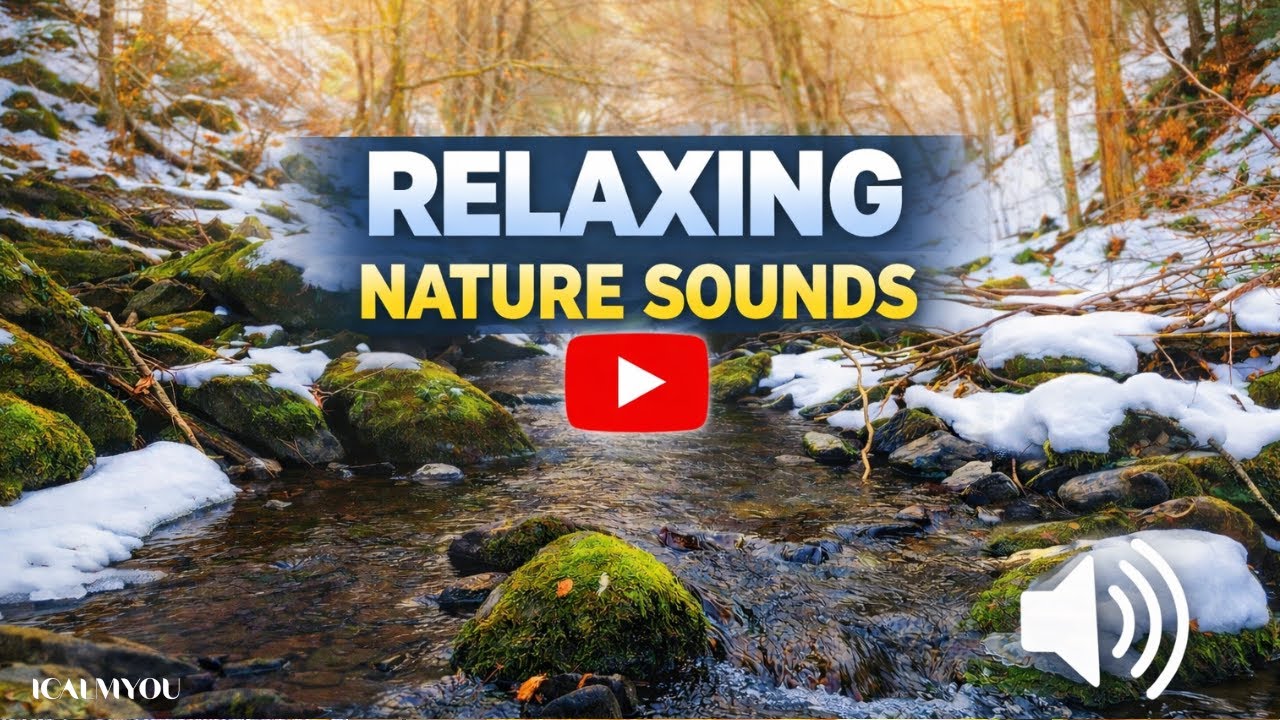 Winter Mountain River Sounds | White Noise for Sleeping – 4K UHD