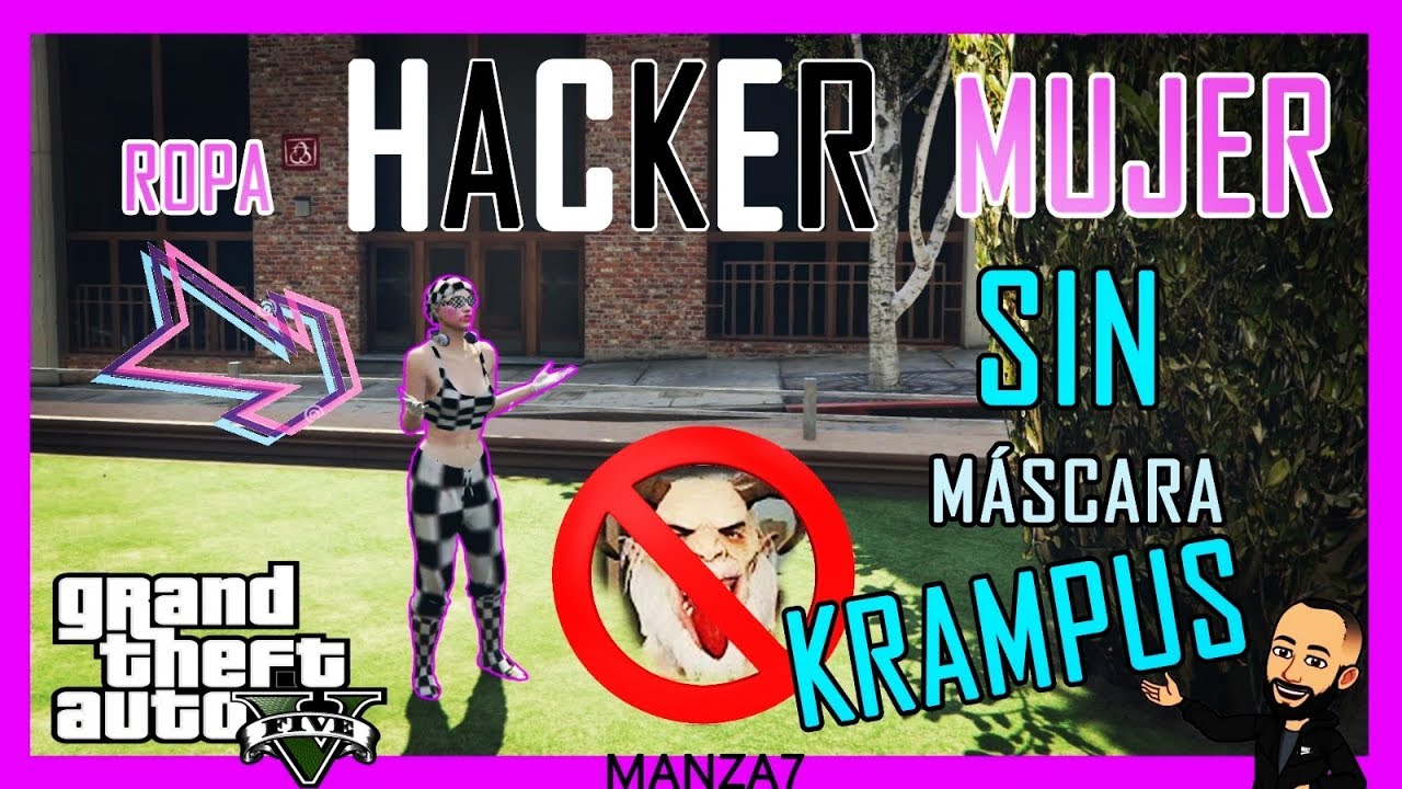 GTA * SIN máscara KRAMPUS ropa HACKER MUJER | PERSONAJE FEMENINO | SIN REQUISITOS