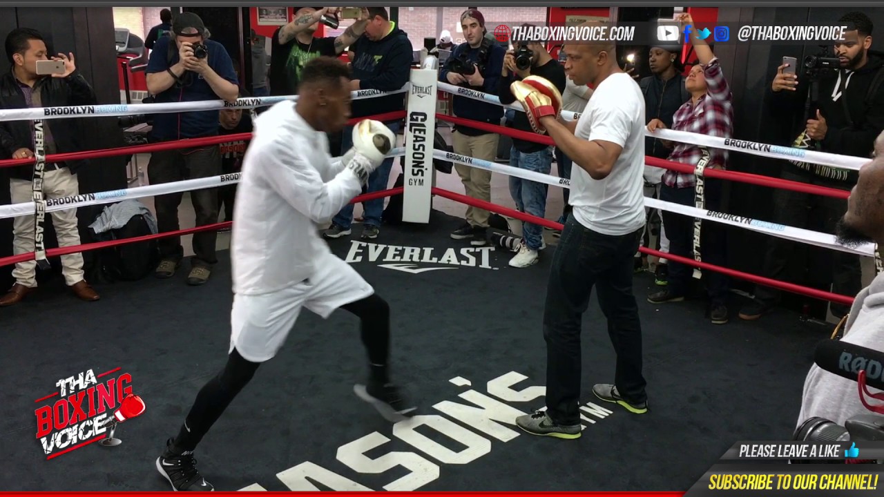 Damn! Jermell Charlo Cracking The Pads Doing Mitt Work with Derrick James For Charles Hatley