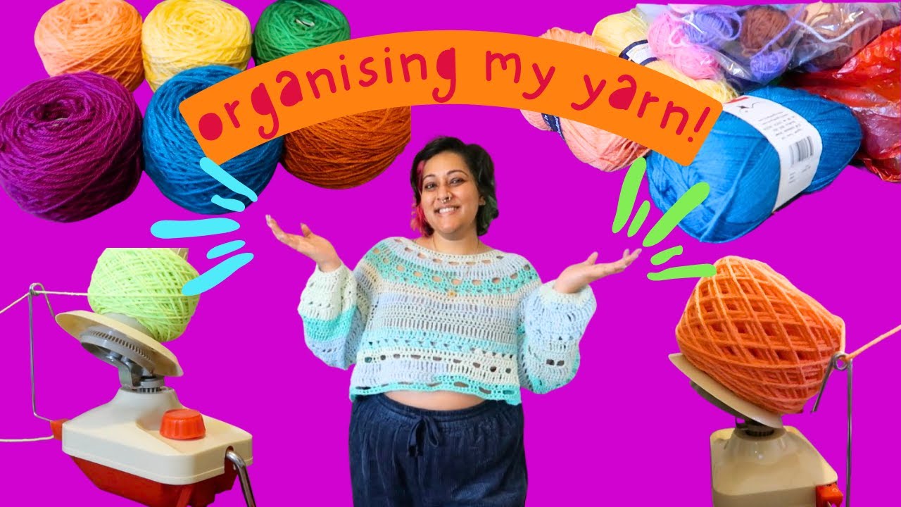 Organising my yarn! 🧶✨️ Yarn storage tour, winding and organising🧸🍂☁️ Cosy chatty vlog 🤎