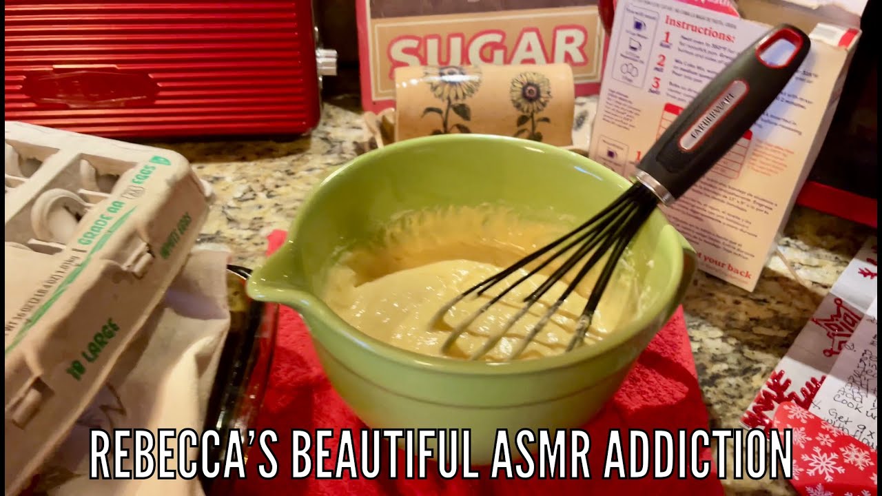 Baking Apple Coffee Cake ASMR (No talking version) Mixing, measuring, Holiday magic!
