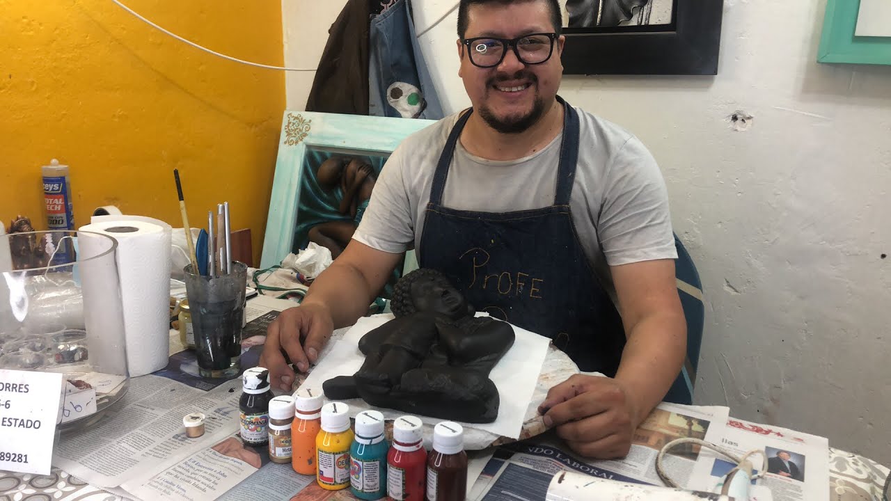 Como pintar Buda con base a pincel seco
