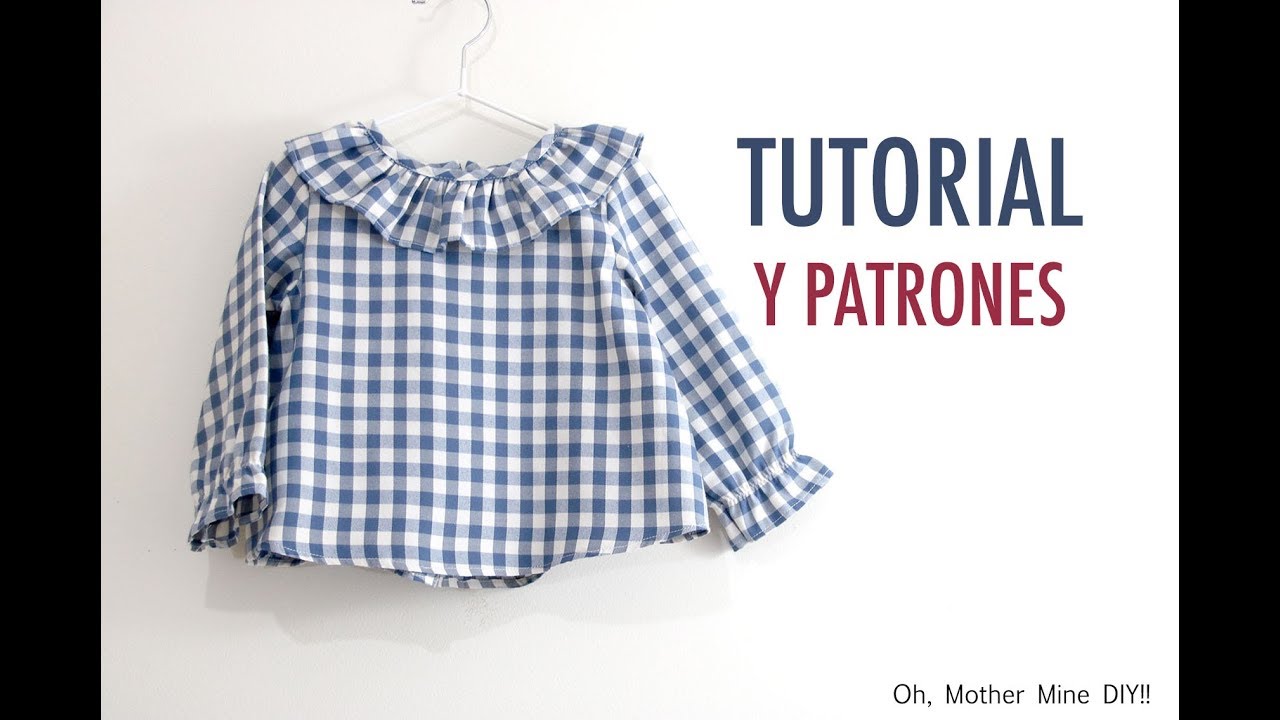 Patrones blusa cuadros de niños con volante (gratis hasta talla 3 años )