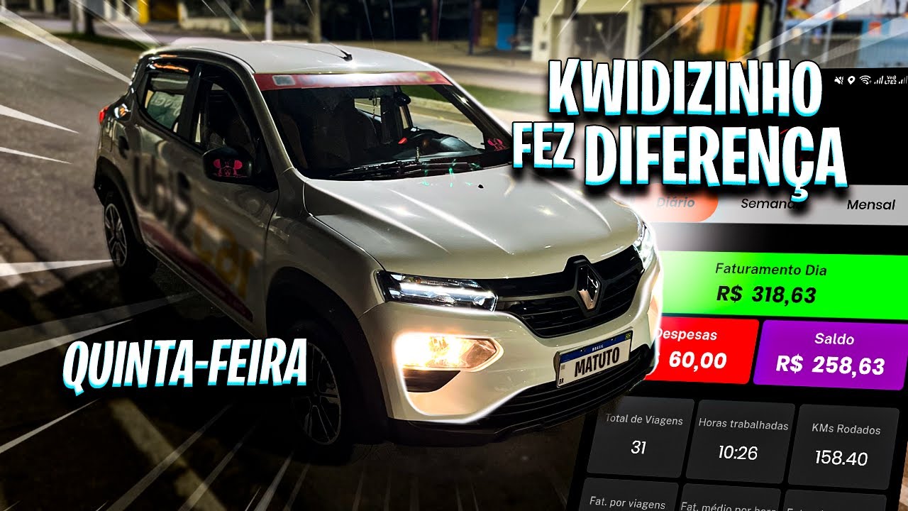 TRABALHEI COM O KWID NOS APLICATIVOS | rotina de uber ✅