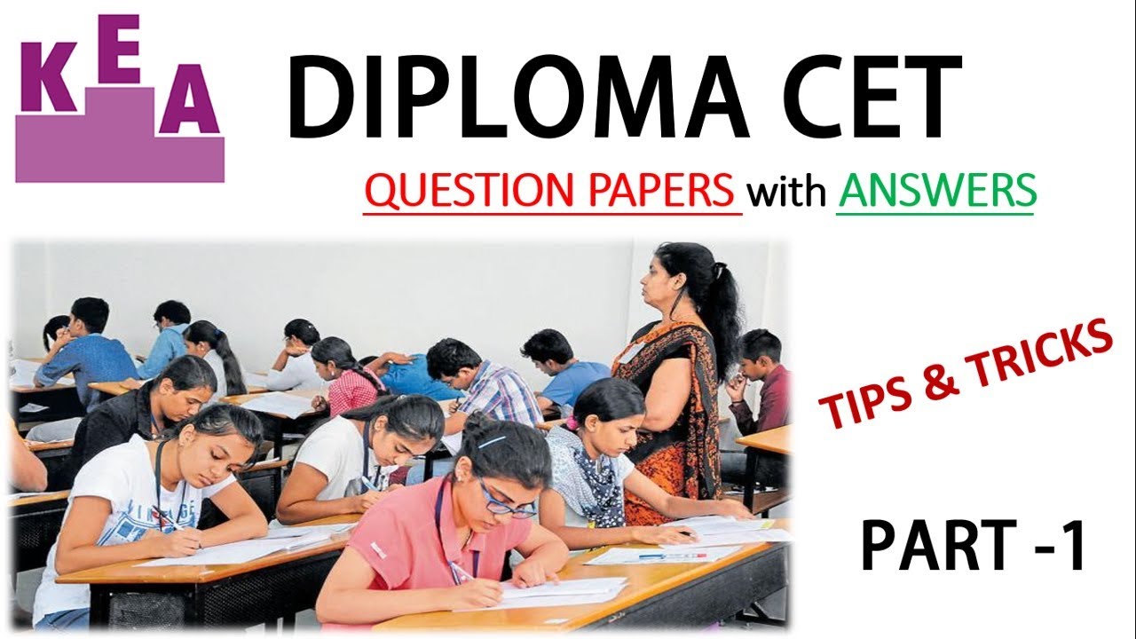 DCET DIPLOMA CET QUESTION PAPER AND ANSWERS SOLVED PART 1 IN KANNADA