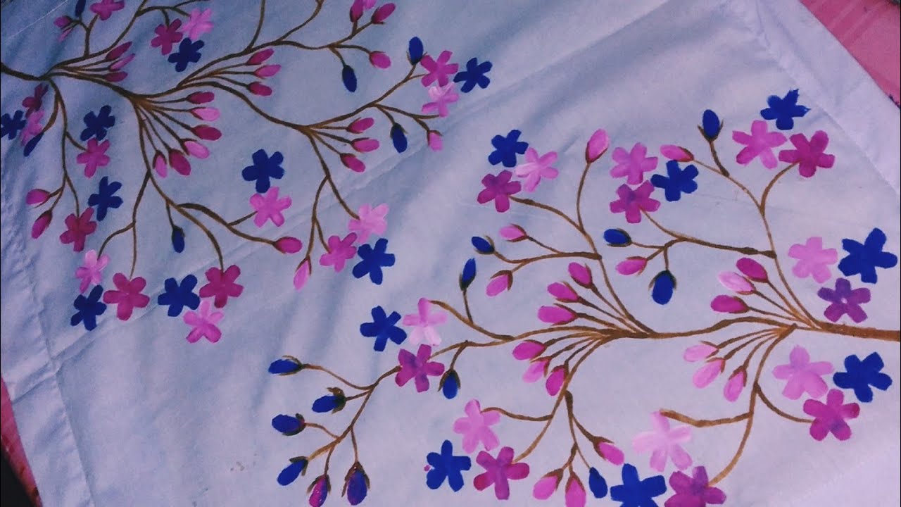 চেরি ফুলের ডিজাইন খুব সহজে৷ Beautiful cherry  blossom flower painting. easy flower painting.
