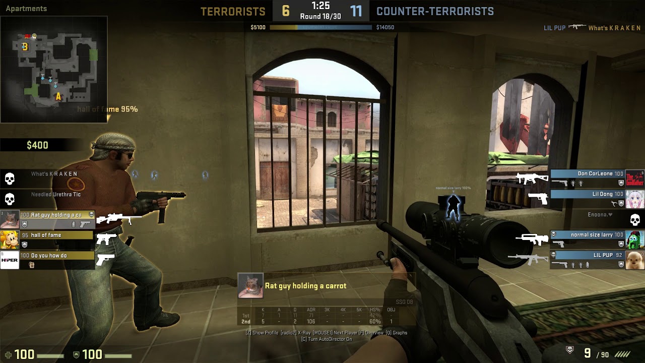 Ratguy holding a carrot gets Ace and 1v4 clutch