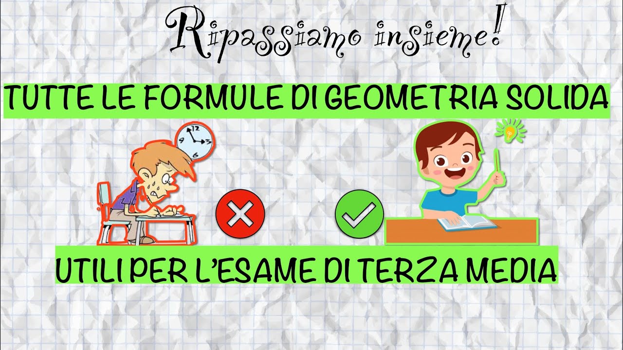 TUTTE le formule di GEOMETRIA SOLIDA per l’esame di terza media - Matematica