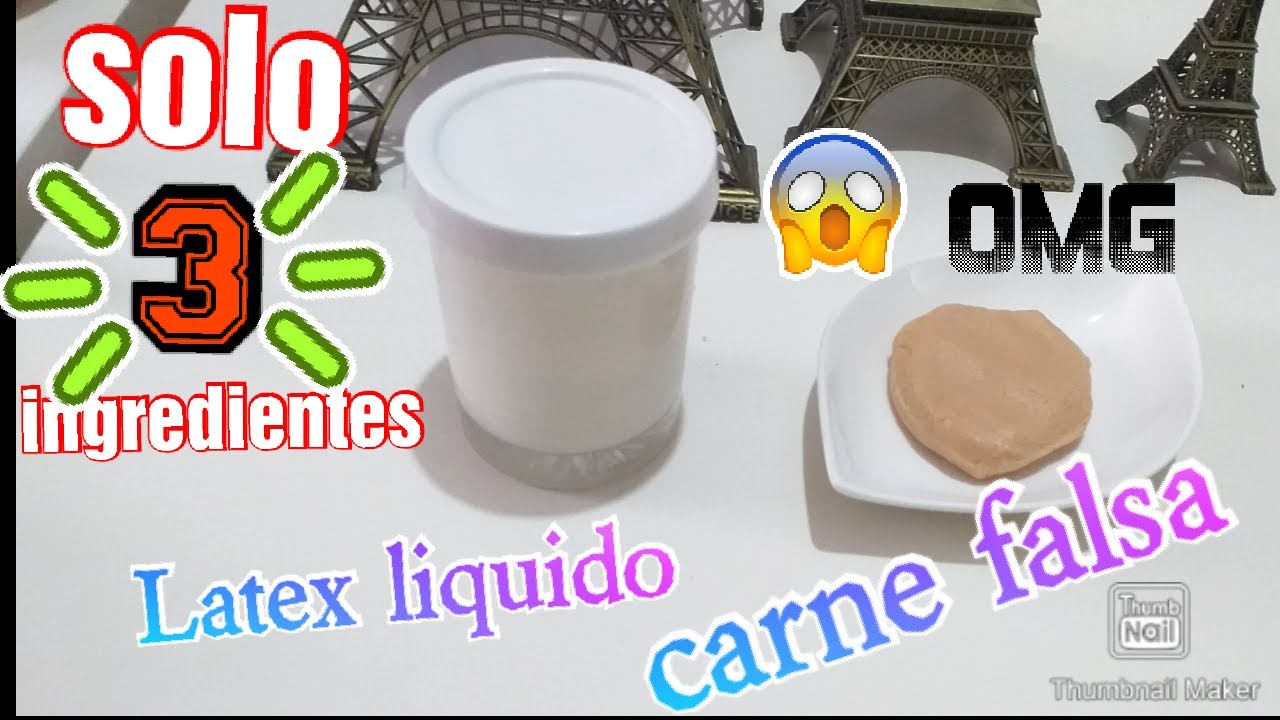 Como hacer LATEX LIQUIDO y CARNE FALSA! para maquillaje HALLOWEN /solo 3 INGREDIENTES