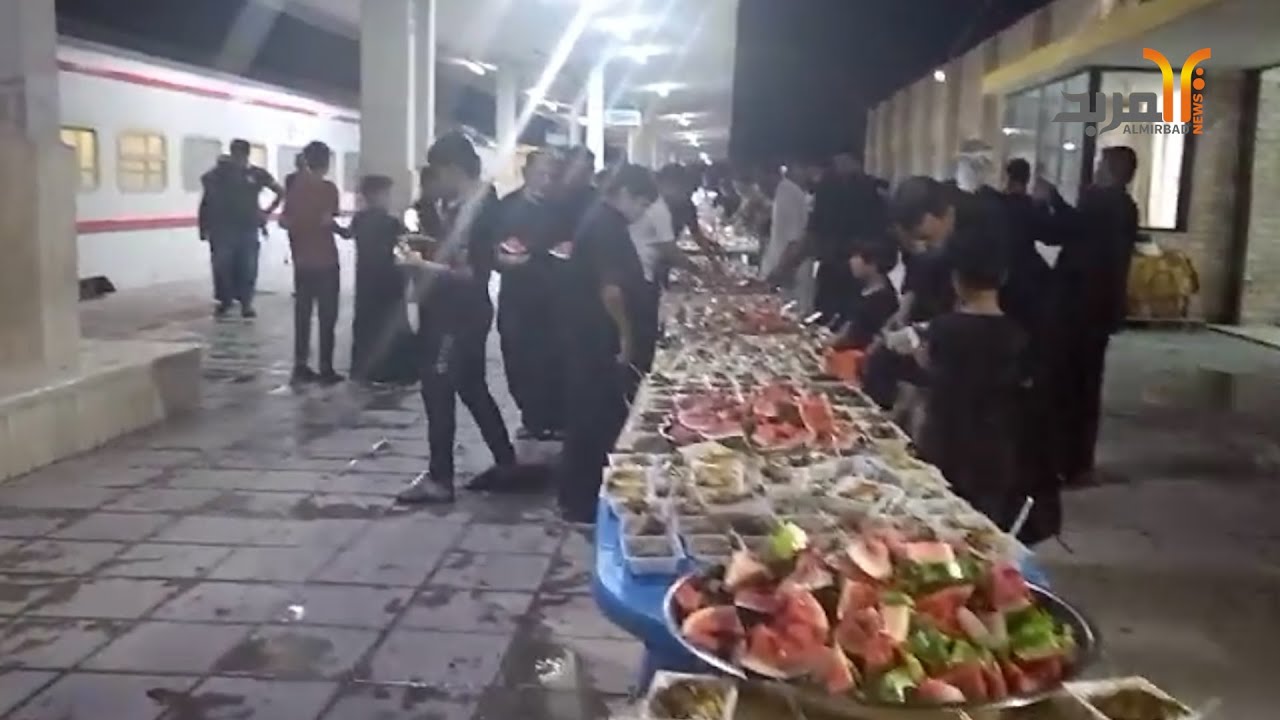 في محطة قطار السماوة .. خدمة ونقل زائري الأربعينية #المربد