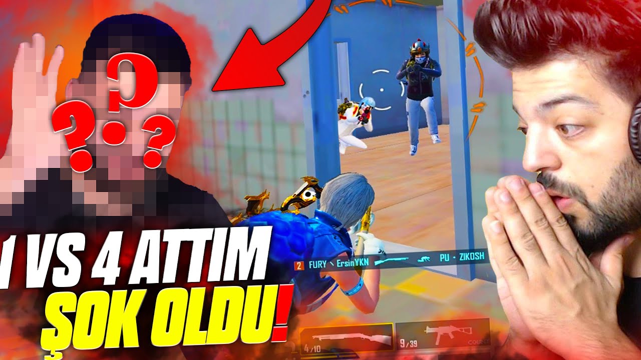 &Ouml;YLE BİR 1 VS 4 ATTIM Kİ YAYINCI ŞAŞIRDI !! PUBG Mobile