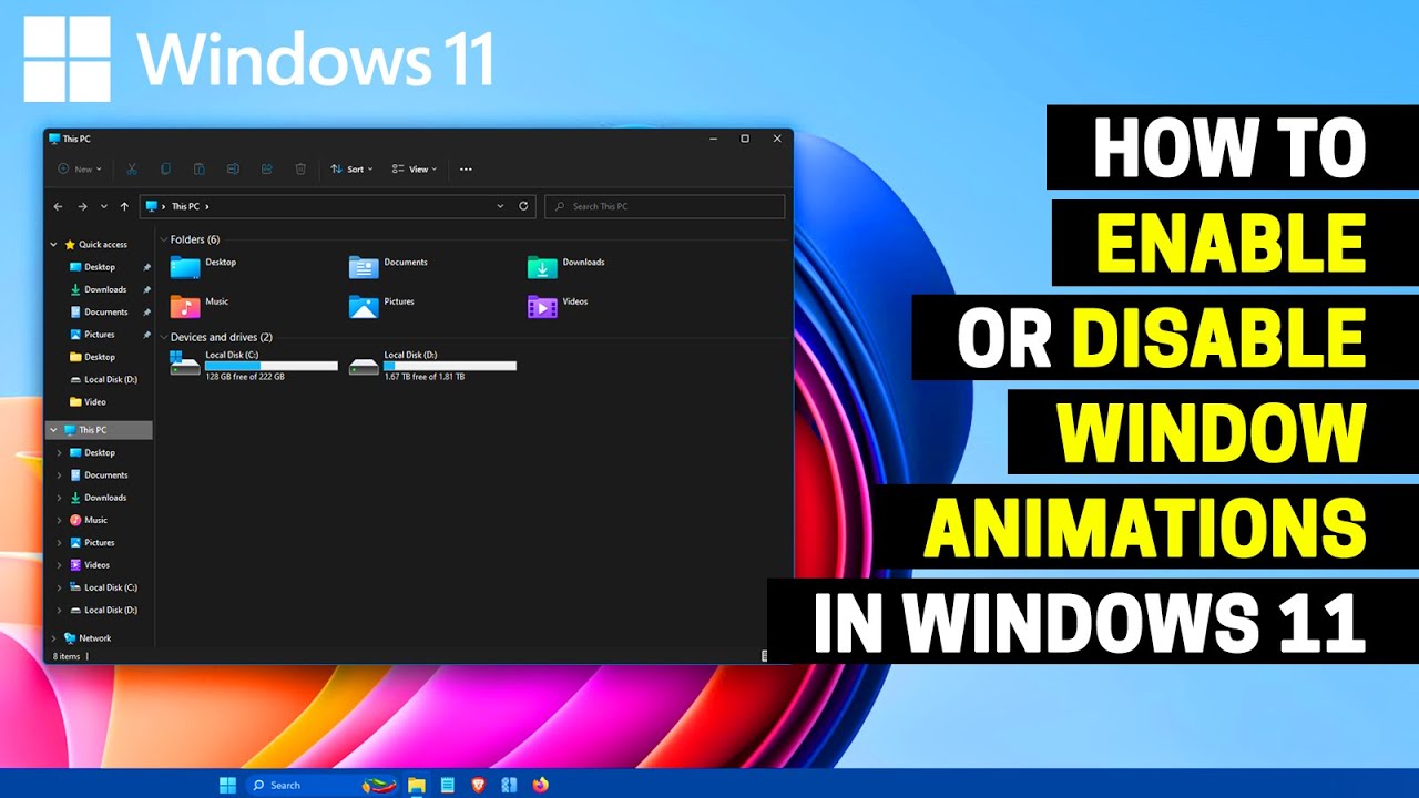 How to Enable or Disable Window Animations in Windows 11