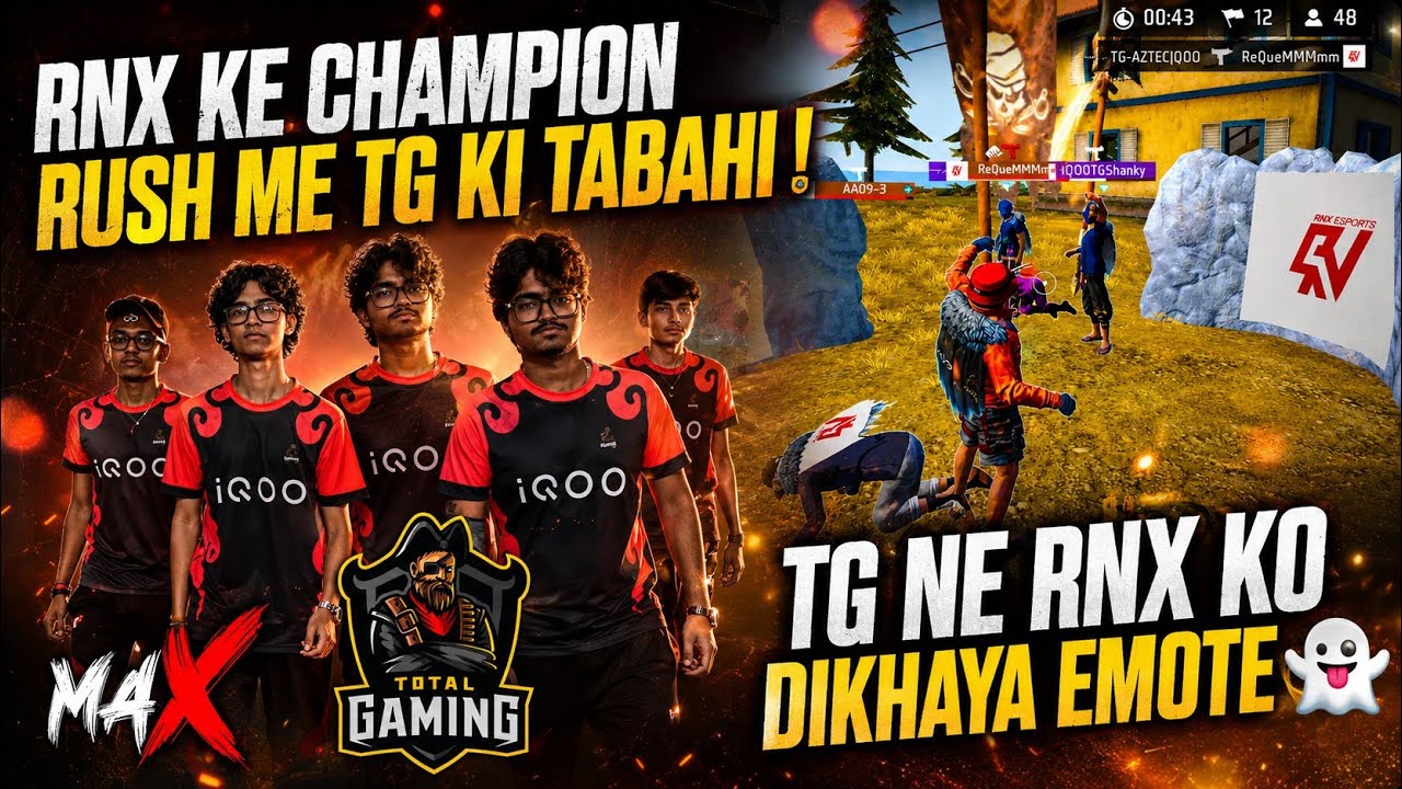 RNX KE CHAMPION RUSH ME TG KI TABAHI |TG NE RNX KO DIKHAYA EMOTE IN GRAND FINALS |TOTAL GAMING
