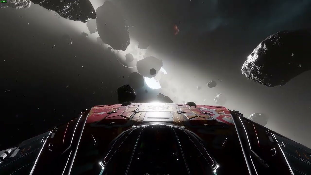 Elite Dangerous - Spectacular flight through the asteroid belt - 745 m/s Sidewinder
