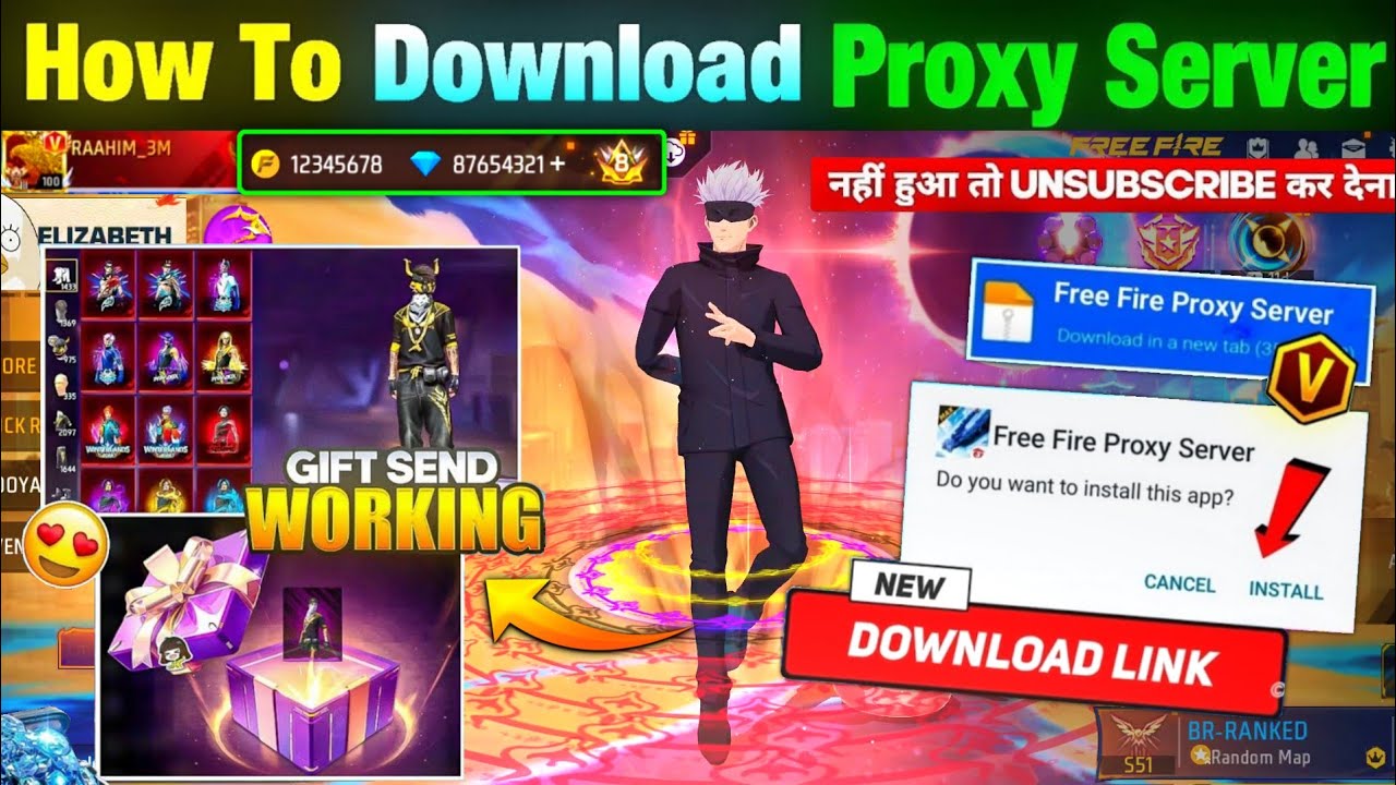 HOW TO DOWNLOAD PROXY SERVER IN FREE FIRE, HOW TO USE PROXY SERVER IN FREE FIRE, VIP PROXY SERVER