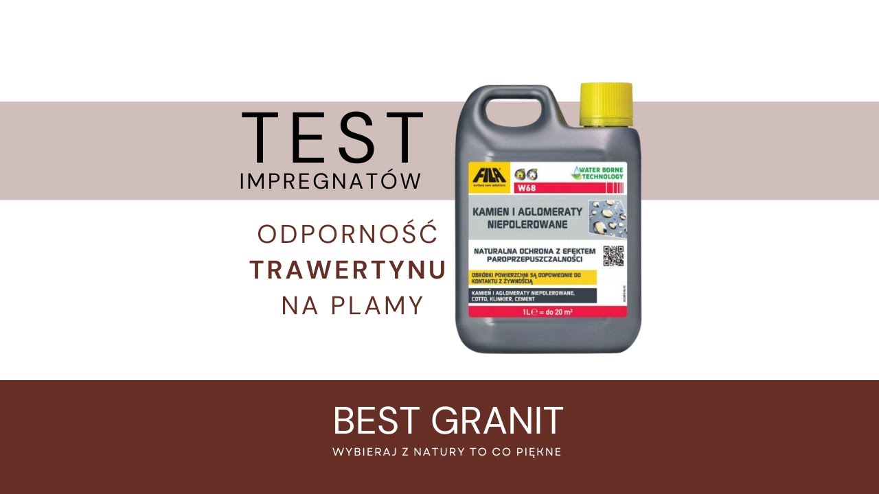 TRAWERTYN test impregnatu, jak radzi sobie z plamami