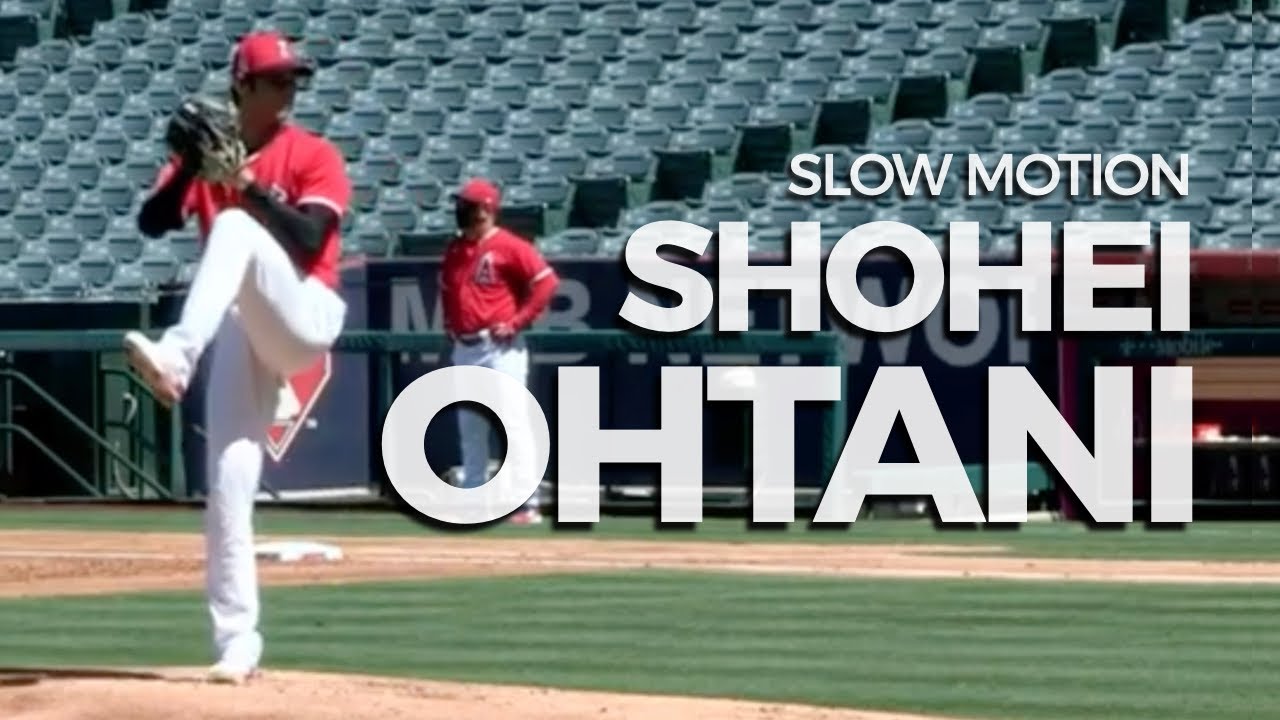 Shohei Ohtani Slow Motion Pitching Mechanics Baseball