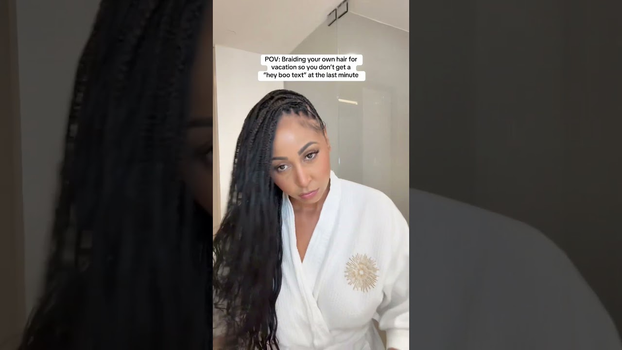 I did my own micro tree braids for vacation #shorts #braids #diybraids #vacationhair