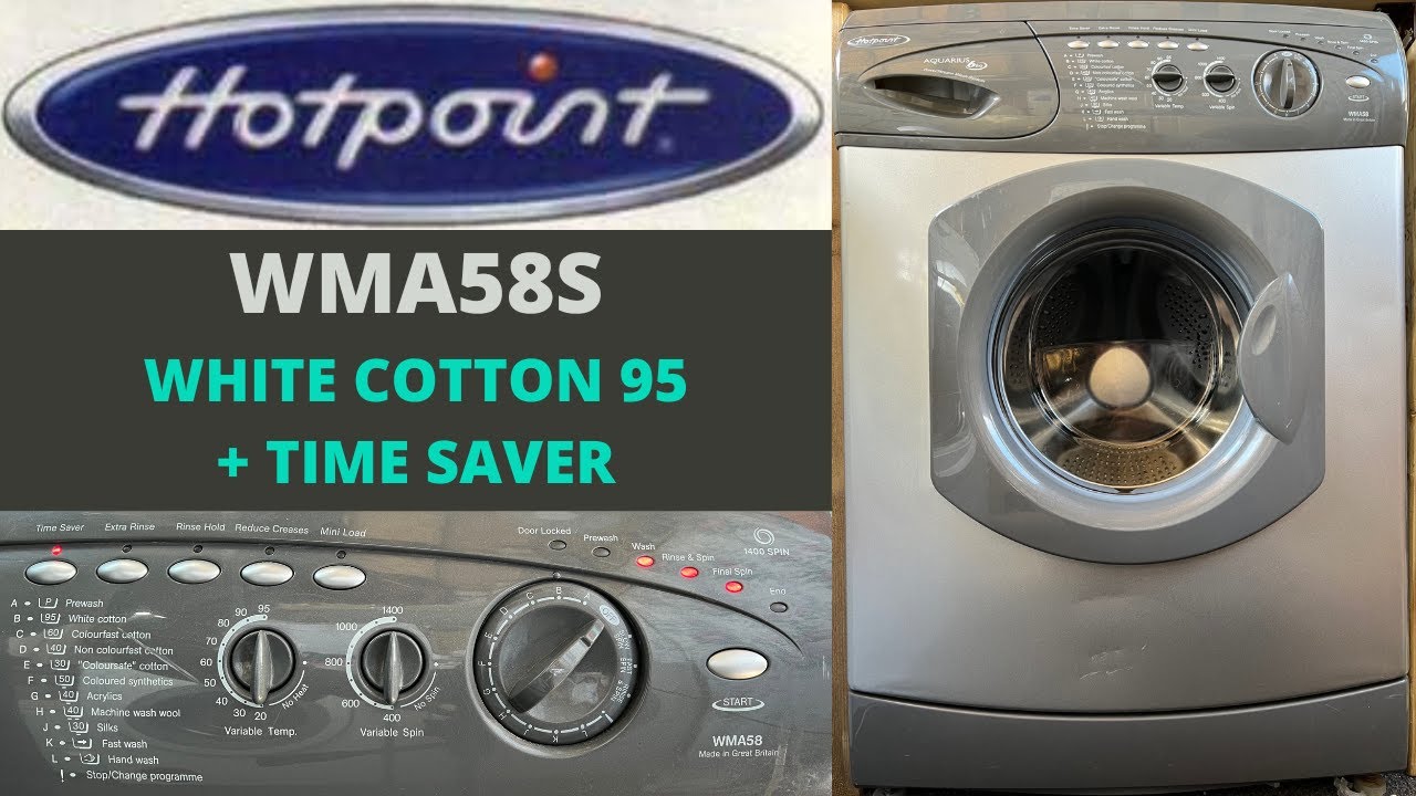 Hotpoint Aquarius WMA58S Washing Machine - [B] White Cotton 95 + Time Saver