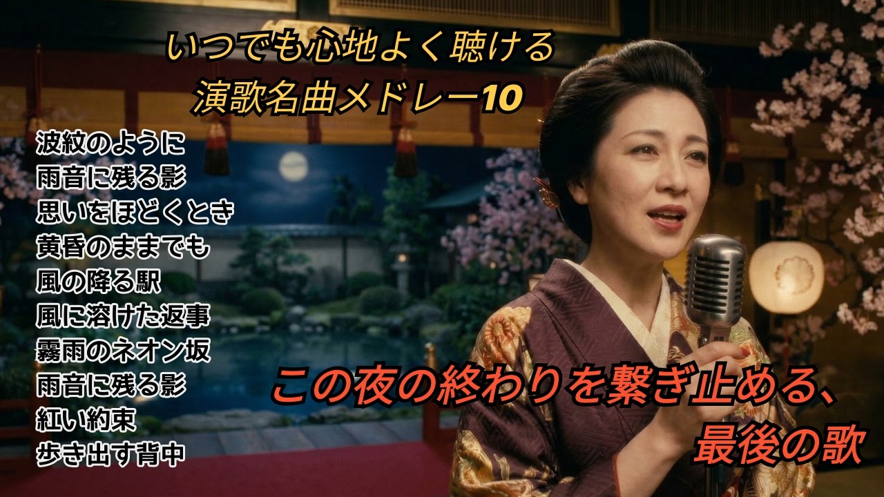 いつでも心地よく聴ける演歌名曲メドレー10 (5)  #演歌 #哀愁 #懐メロ #昭和歌謡カバー