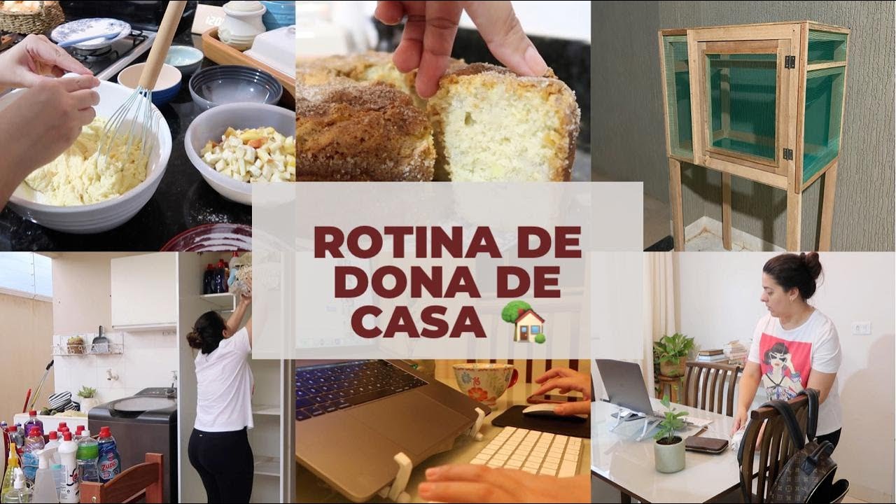 FIZ UM BOLO MARAVILHOSO DE MAÇA, BANANA E CANELA | DEI UMA GERAL NA LAVANDERIA | PRESENTE DO MEU PAI