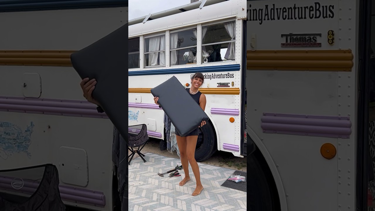 DIY seat cushions in our skoolie 🚌