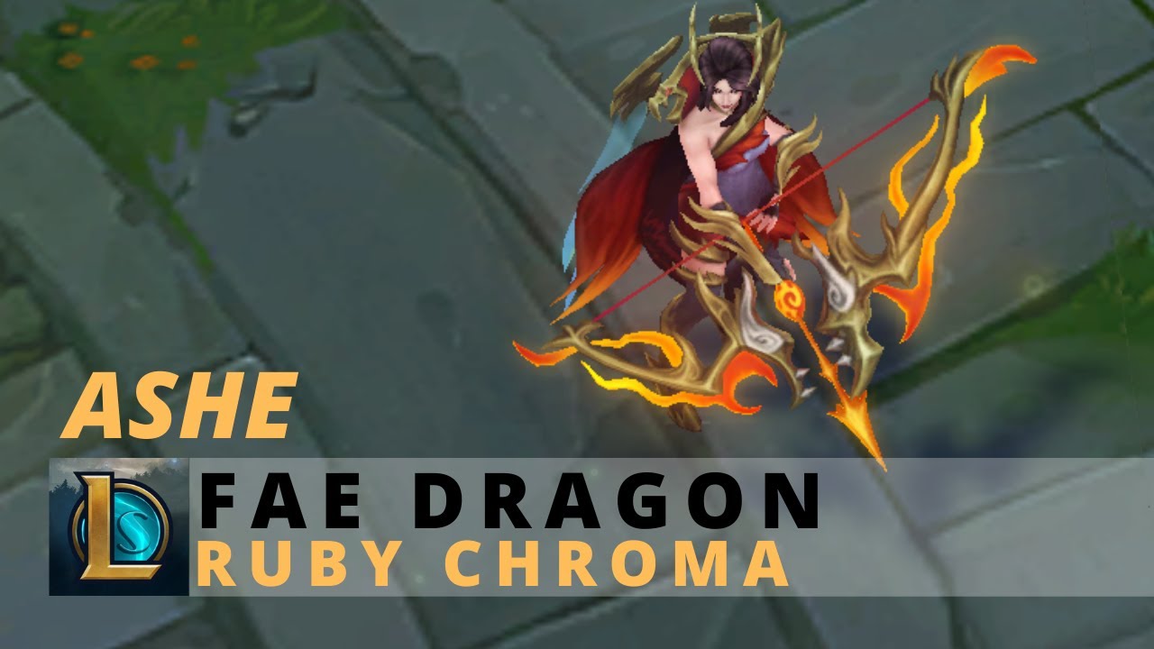 Fae Dragon Ashe Ruby Chroma - League Of Legends