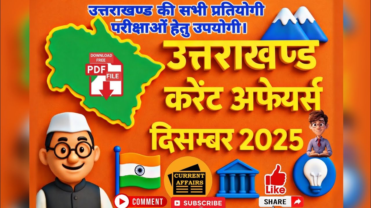 उत्तराखण्ड करेंट अफेयर्स | December 2025 | UK Current Affairs 2025 | Competitive Exams