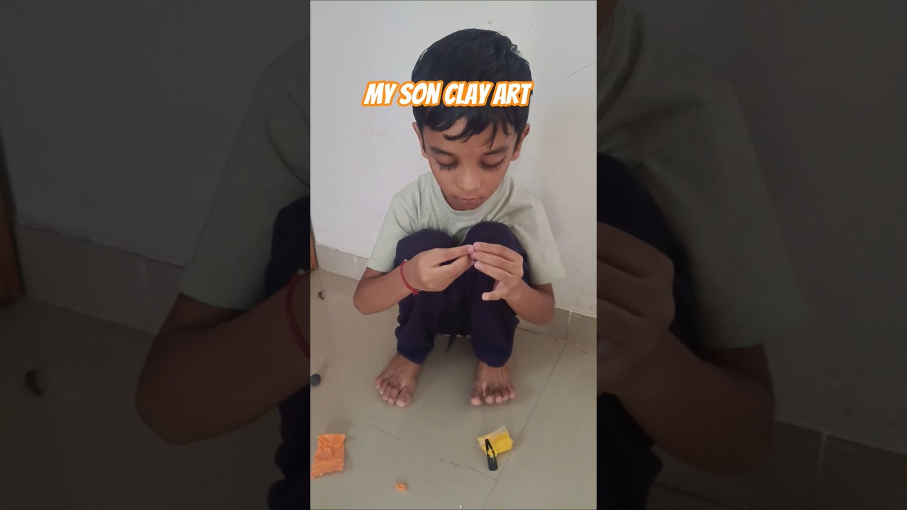 my son clay art 🎭#clayart #clayvideos #claybappa#art #childrenart #motivation #bappa2025