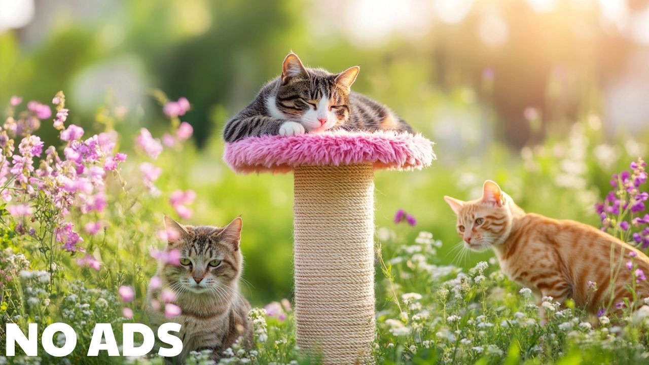 12 Hours of Cat Relaxing Music 🐾 Cozy Fireplace Ambience for Stress Relief & Deep Sleep 🎵 No Ads