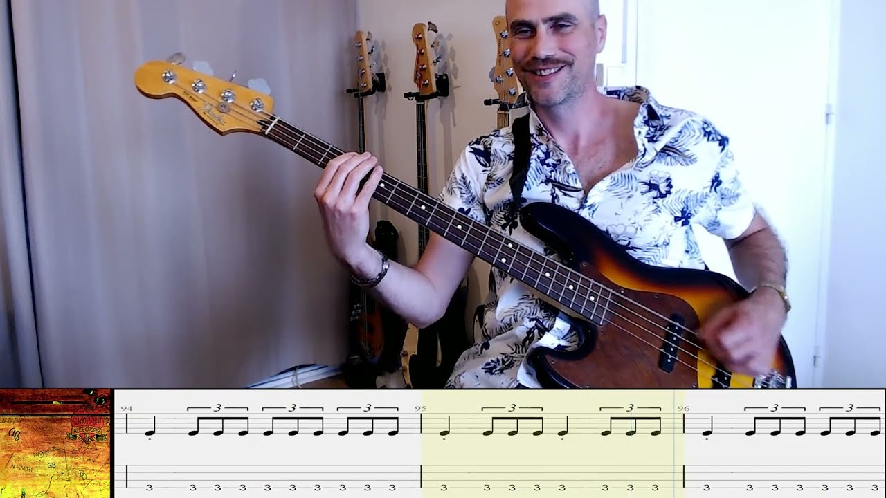 Bass Cover #10 : School's Out - Alice Cooper (Play Along Tabs In Video)
