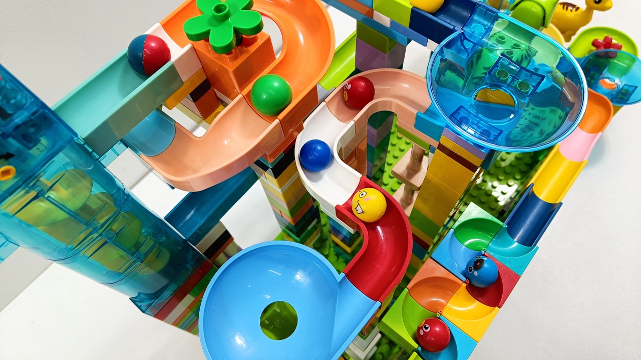 🌀 INSANE Marble Run Tower – Giant Funnel Drop & Crazy Speed!