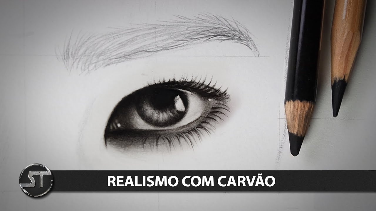 Sombreando o olho - Vantagens de usar o carvão no desenho