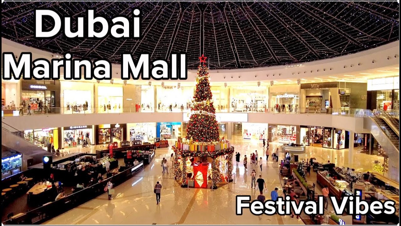 Dubai Marina Mall Chrismas Vibes | Full & Quick Walking Tour | 4k Tour