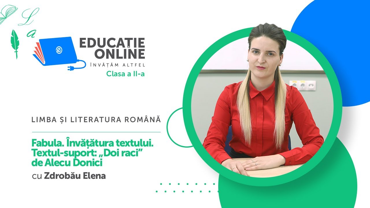 Limba și literatura română, Clasa a II-a, Fabula. Învățătura textului. Textul-suport...