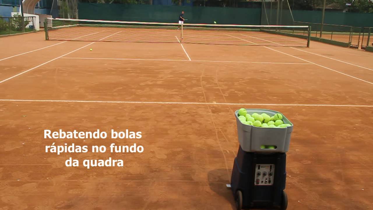 Lançadora de bolas de tênis Wiseball Tênis Pro com voleio em várias velocidades
